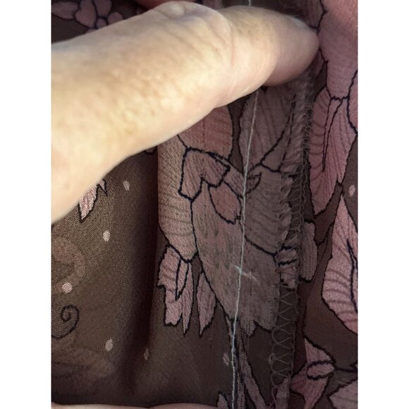 Anna Sui Halter Dress Size 8 100% Silk‎ Maxi Lined Floral Print Neutral Bergdorf - Picture 13 of 13